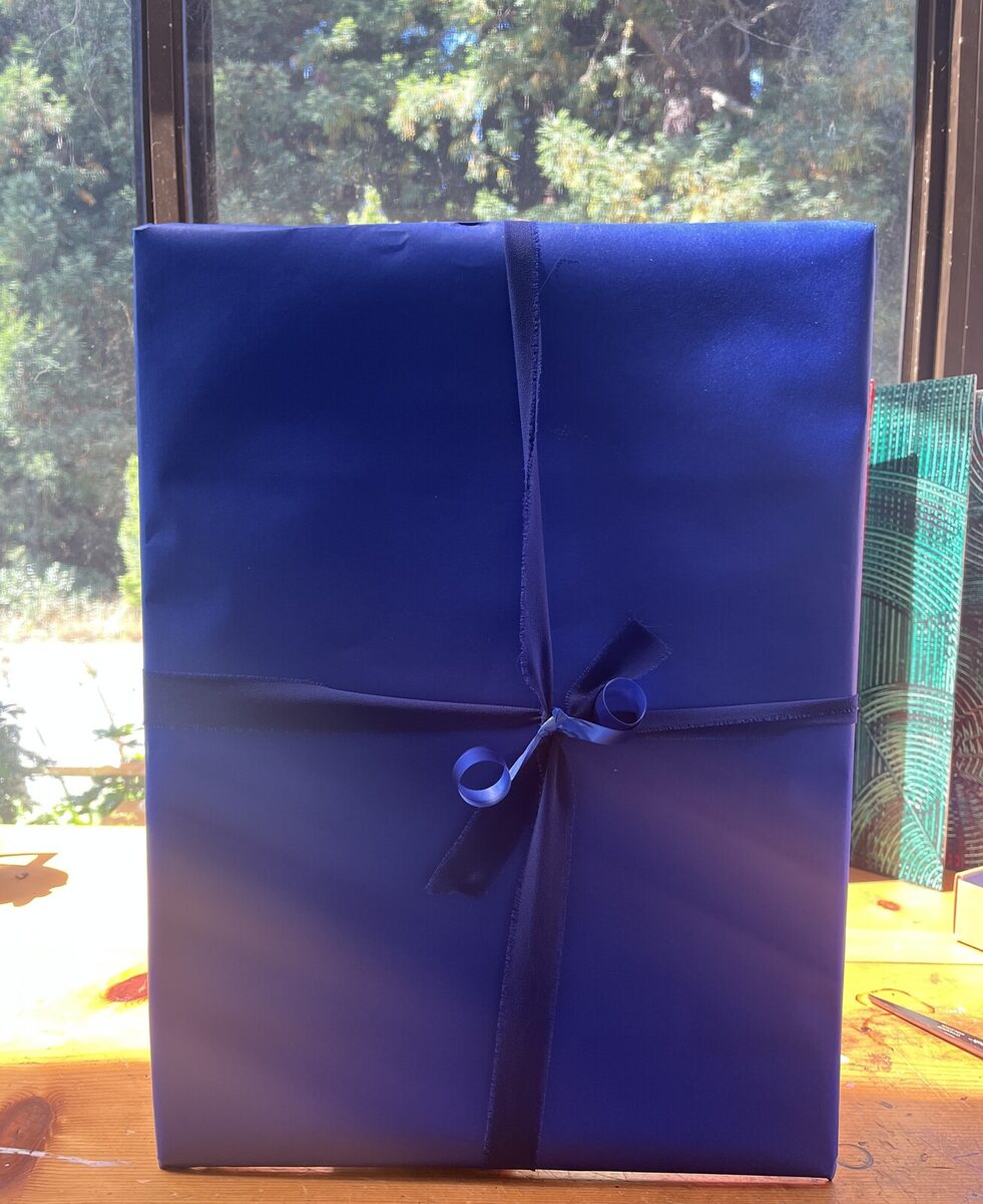 Gift-wrapped artwork #484, The Four Elements XLI, before placement