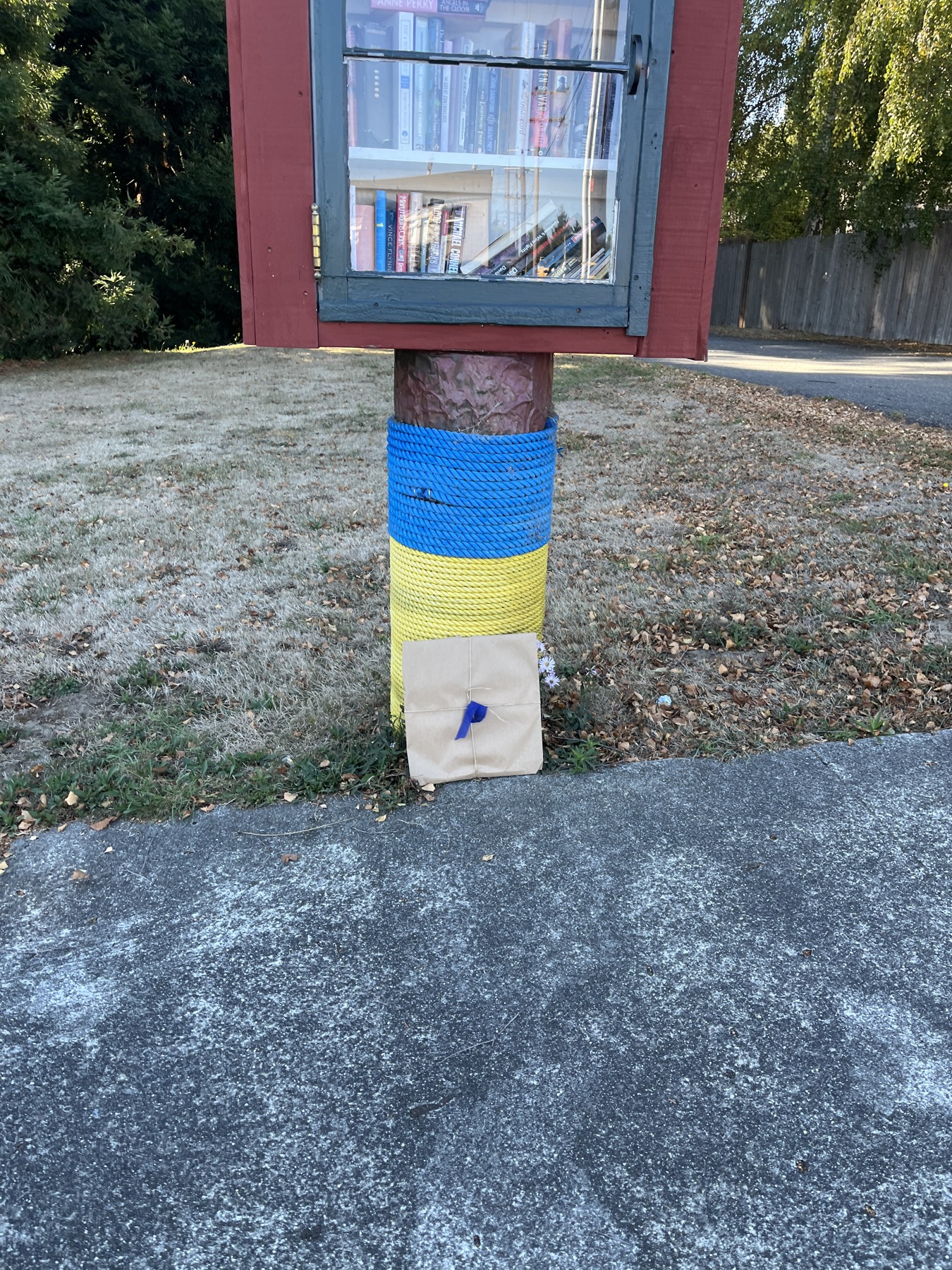 Art Drop #12: Below a little free library in Eureka